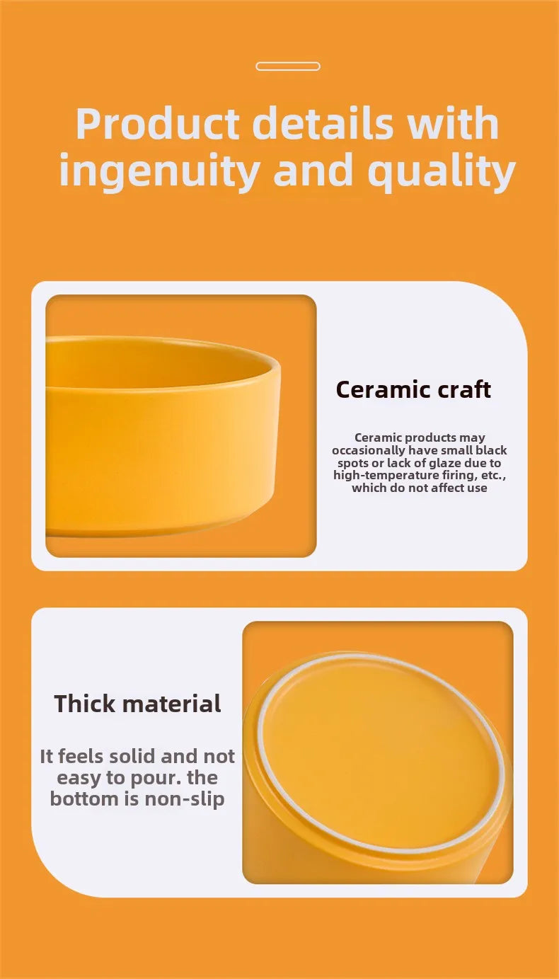 Ceramic Bowl Set with Wood Stand